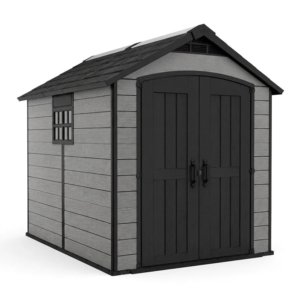 Keter Premier Plastic Garden Shed 2.3m x 2.7m Grey