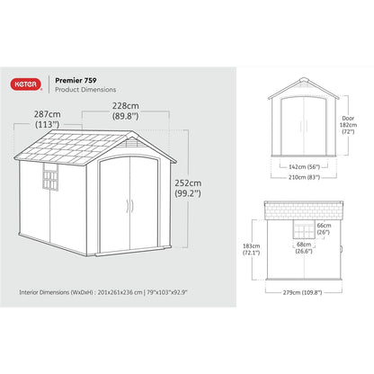 Premier Apex Plastic Shed 2.3m x 2.7m