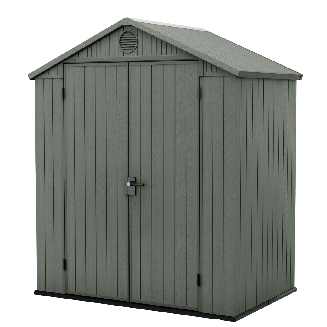 Darwin Rectangular Evotech Composite Garden Shed 1.9m x 1.2m Green