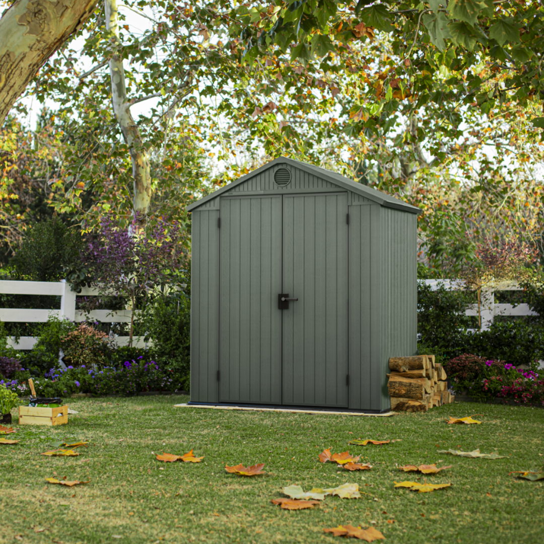 Darwin Rectangular Evotech Composite Garden Shed 1.9m x 1.2m Green