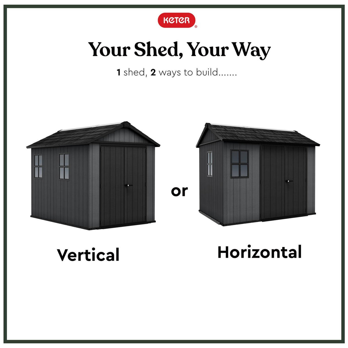 Newton Plus Apex Plastic Shed 2.3m x 2.7m Grey