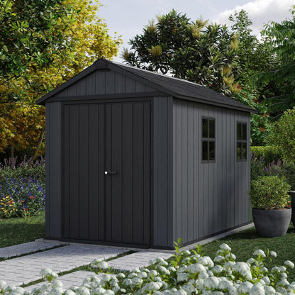 Newton Plus Apex Plastic Shed 2.3m x 2.7m Grey