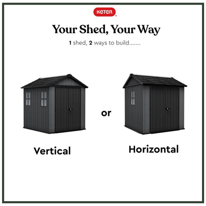 Newton Plus Apex Plastic Shed 2.3m x 2.1m Grey