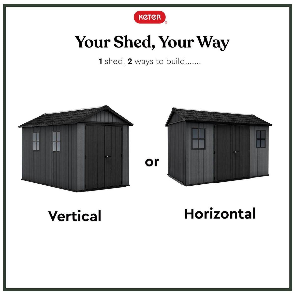 Newton Plus Apex Plastic Shed 2.3m x 3.4m Grey