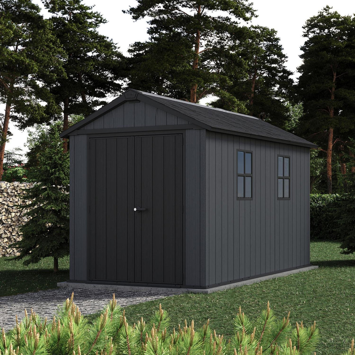 Newton Plus Apex Plastic Shed 2.3m x 3.4m Grey