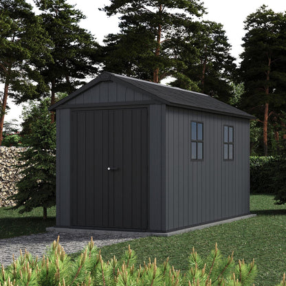 Newton Plus Apex Plastic Shed 2.3m x 3.4m Grey