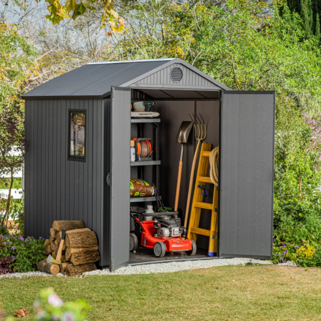 Darwin Square Evotech Composite Garden Shed 1.9m x 1.8m Grey