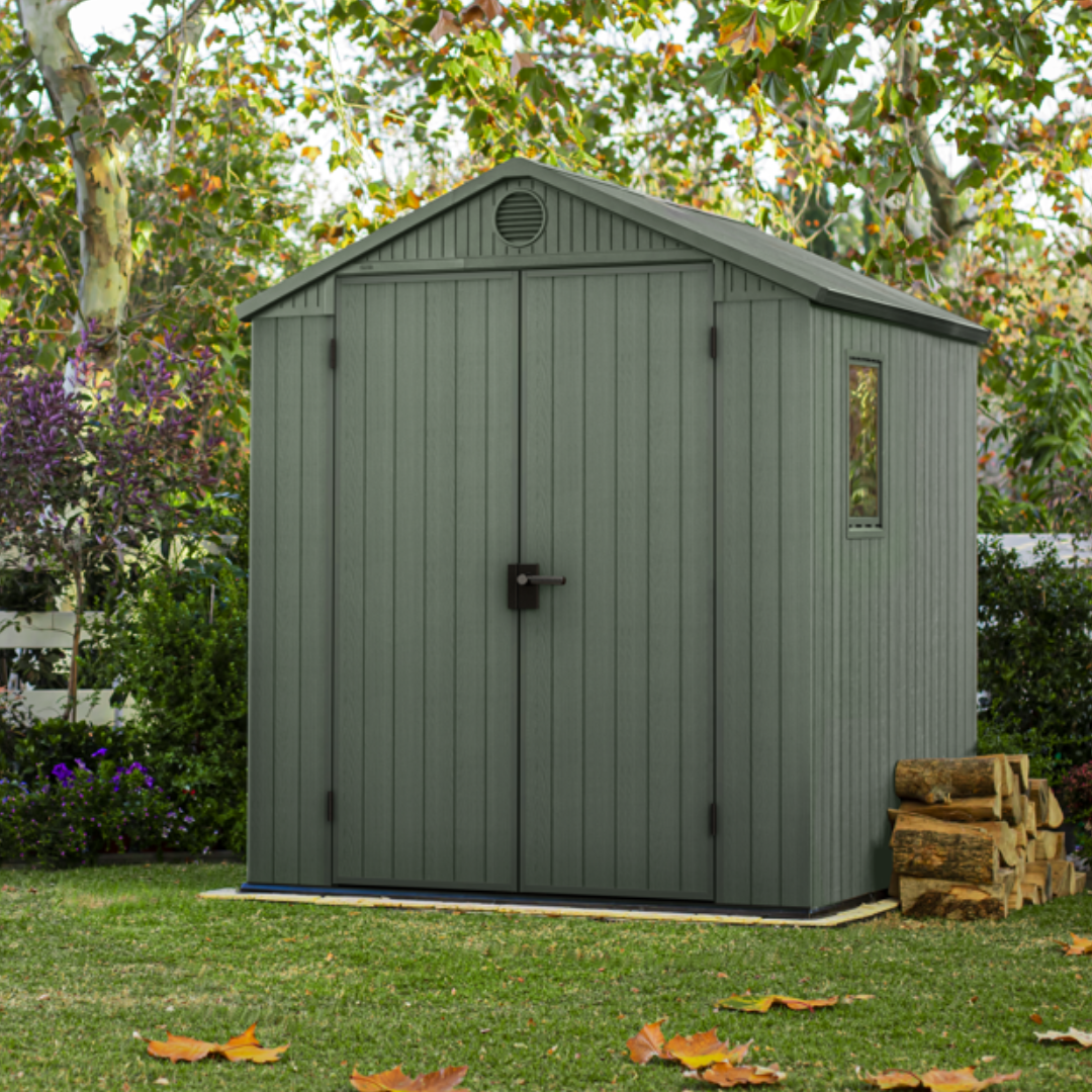 Darwin Square Evotech Composite Garden Shed 1.9m x 1.8m Green