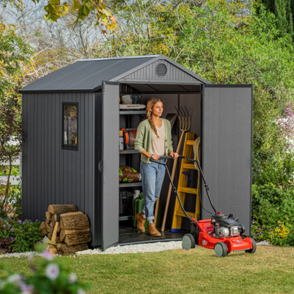 Darwin Square Evotech Composite Garden Shed 1.9m x 1.8m Grey