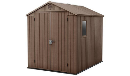 Darwin Apex Plastic Garden Shed 1.8m x 2.4m Brown