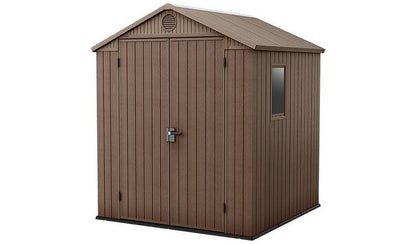 Darwin Apex Plastic Garden Shed 1.8m x 1.8m Brown