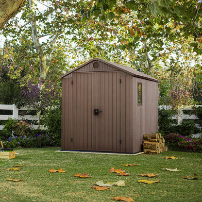 Darwin Apex Plastic Garden Shed 1.8m x 1.8m Brown
