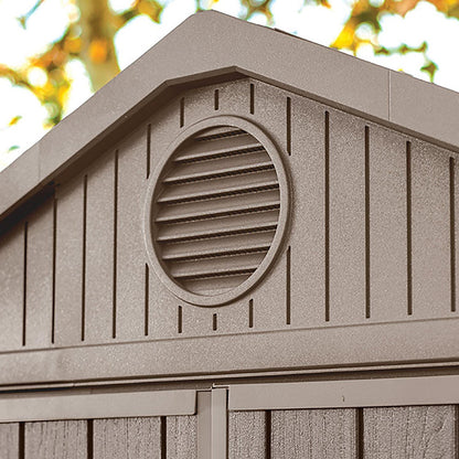 Darwin Apex Plastic Garden Shed 1.8m x 1.8m Brown