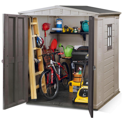 Factor Apex Plastic Garden Shed 1.8m x 1.8m