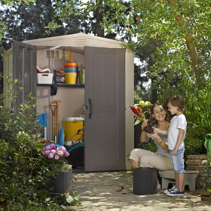 Factor Apex Plastic Garden Shed 1.8m x 1.8m