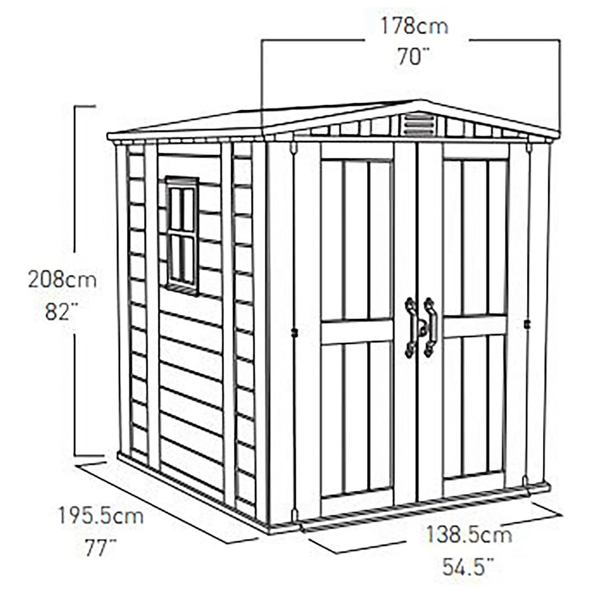 Factor Apex Plastic Garden Shed 1.8m x 1.8m