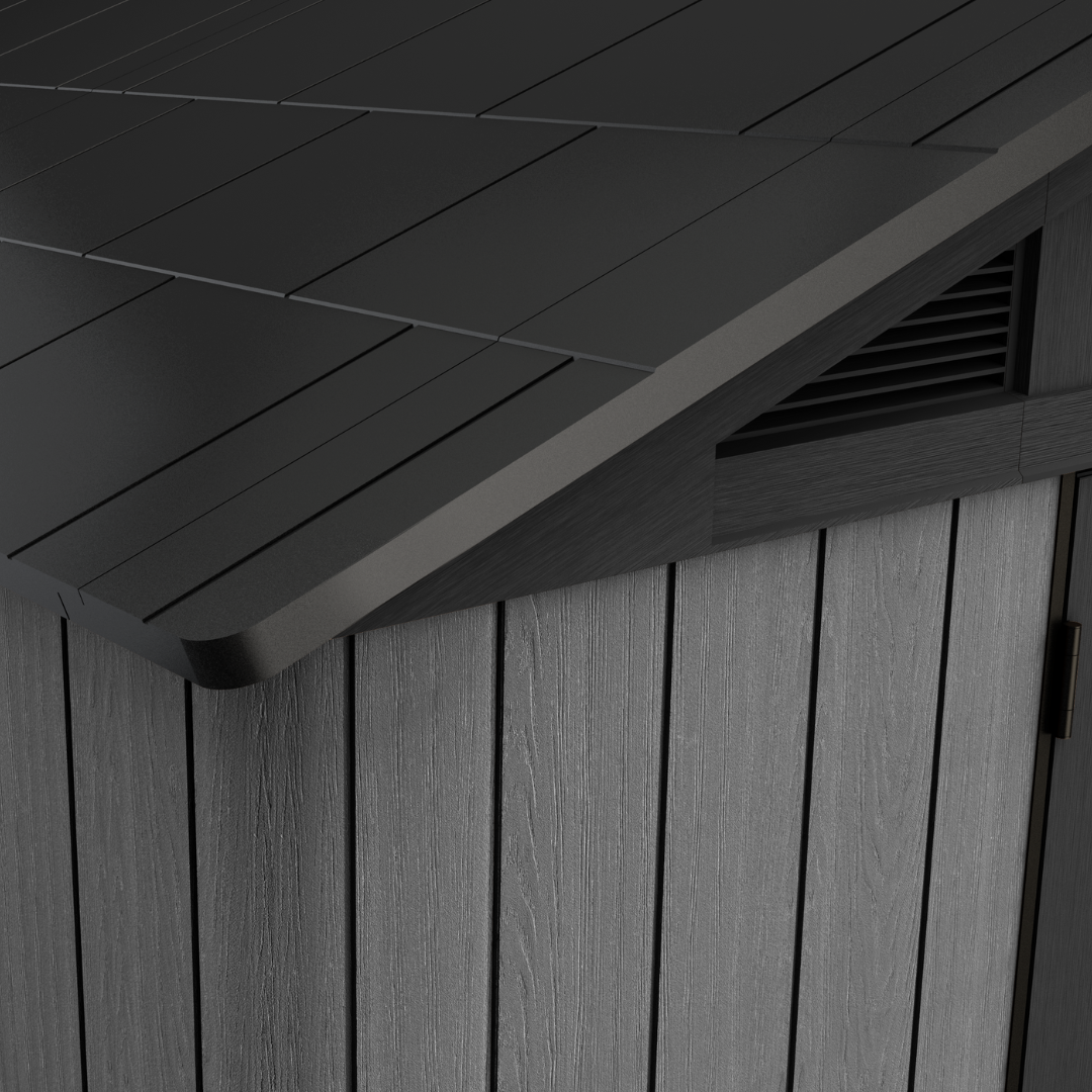 Stronghold Square Evotech Composite Garden Shed 2.5m x 2.3m Grey