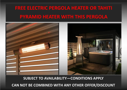NOVA TITAN Rectangular Aluminium Louvered Pergola 4m x 3.6m Grey