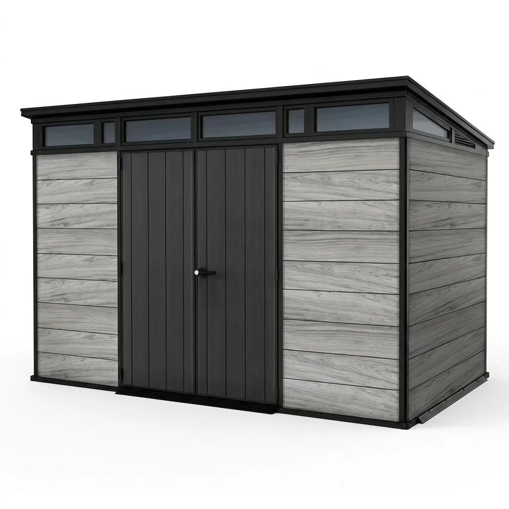 Artisan Pent Plastic Garden Shed 3.4m x 2.1m Grey