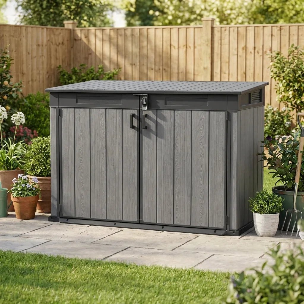 Cortina Alto Vertical Plastic Garden Shed 1.2m x 0.6m Dark Grey