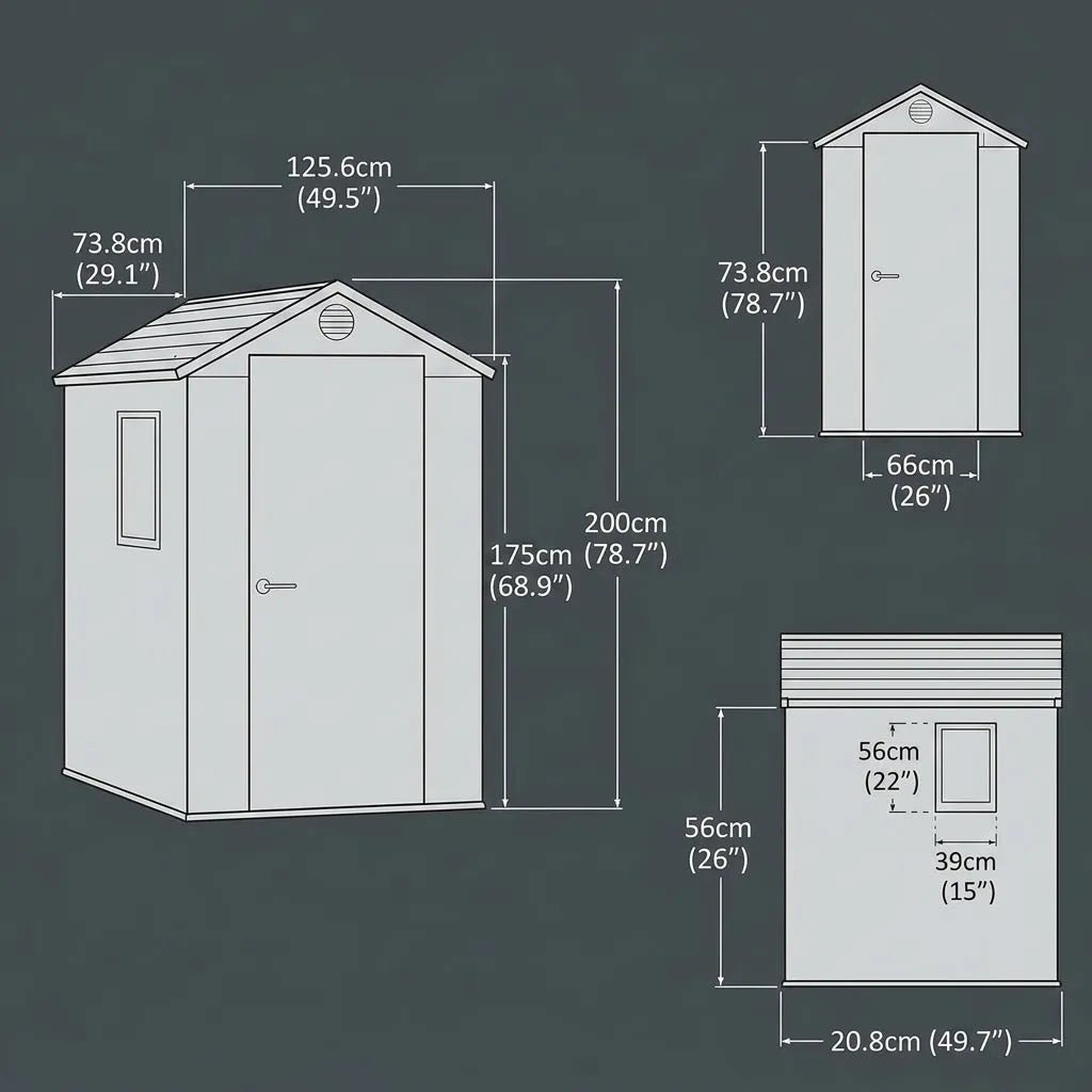 Keter Darwin Plastic Garden Shed 1.2m x 1.8m Brown