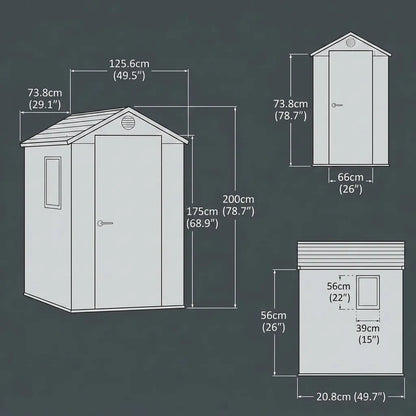 Keter Darwin Plastic Garden Shed 1.2m x 1.8m Brown