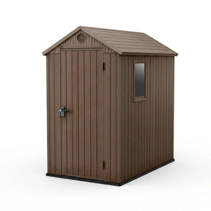 Keter Darwin Plastic Garden Shed 1.2m x 1.8m Brown