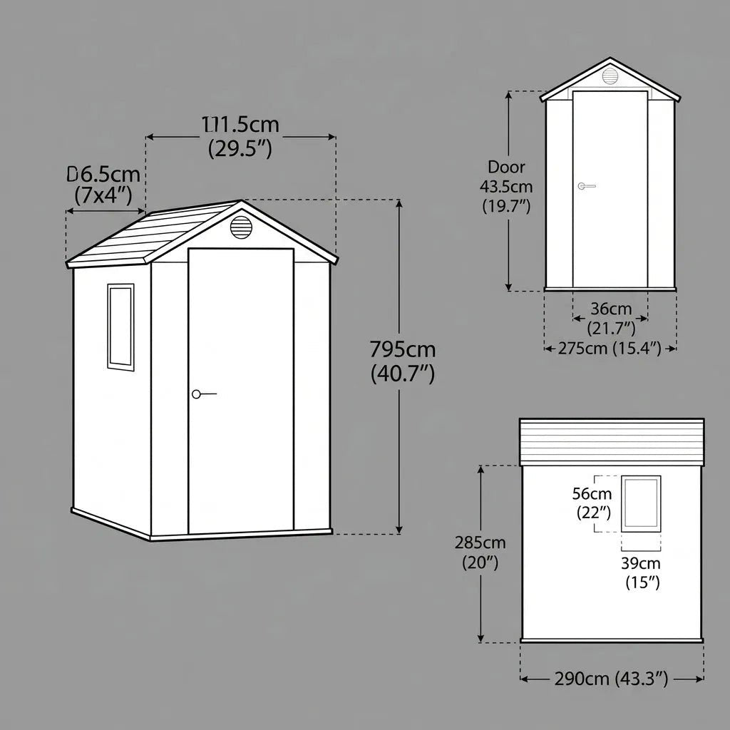 Keter Darwin Plastic Garden Shed 1.2m x 1.8m Brown