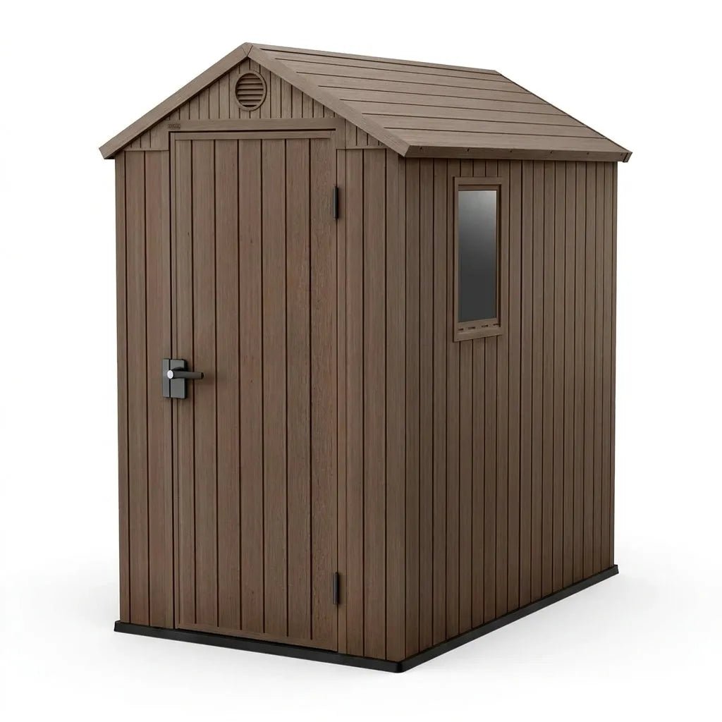 Keter Darwin Plastic Garden Shed 1.2m x 1.8m Brown