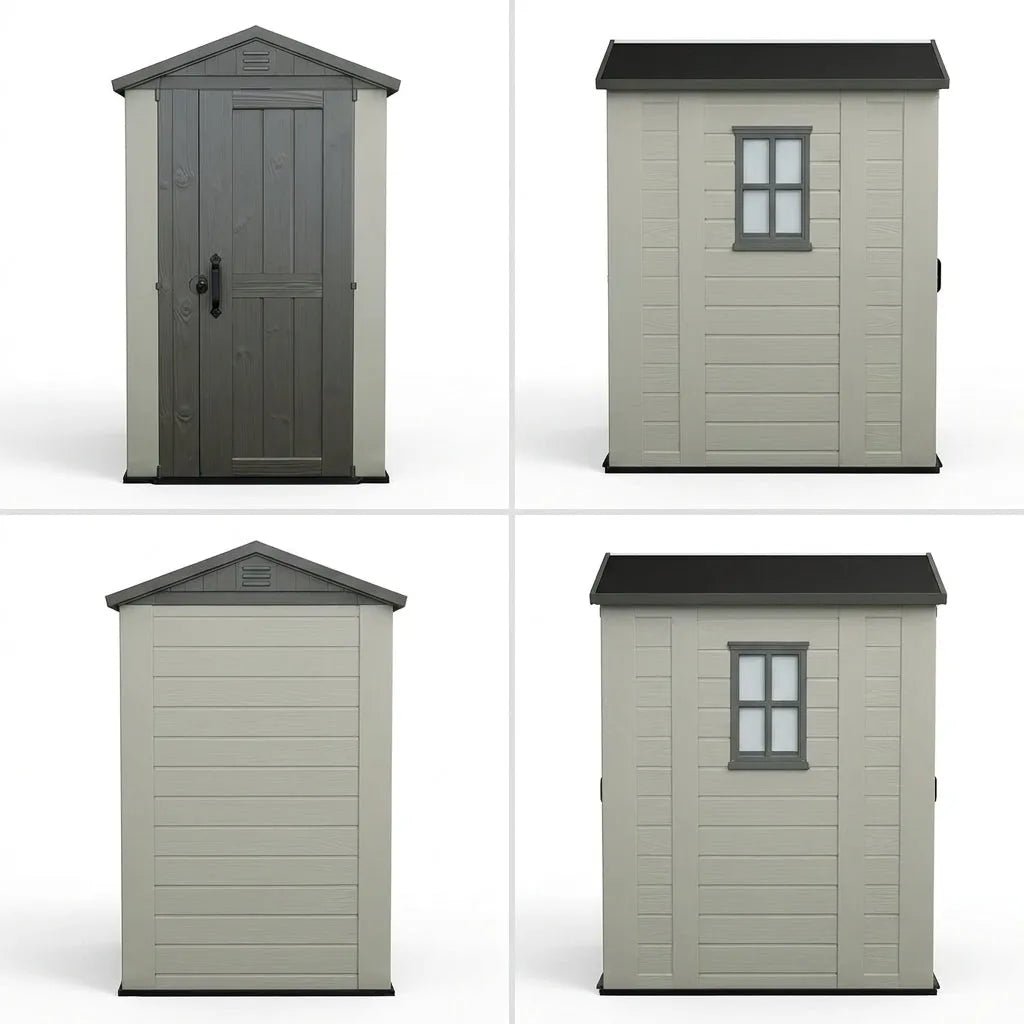 Factor Apex Plastic Garden Shed 1.2m x 1.8m Beige