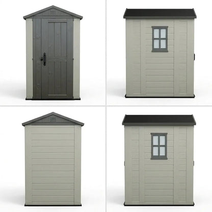 Factor Apex Plastic Garden Shed 1.2m x 1.8m Beige