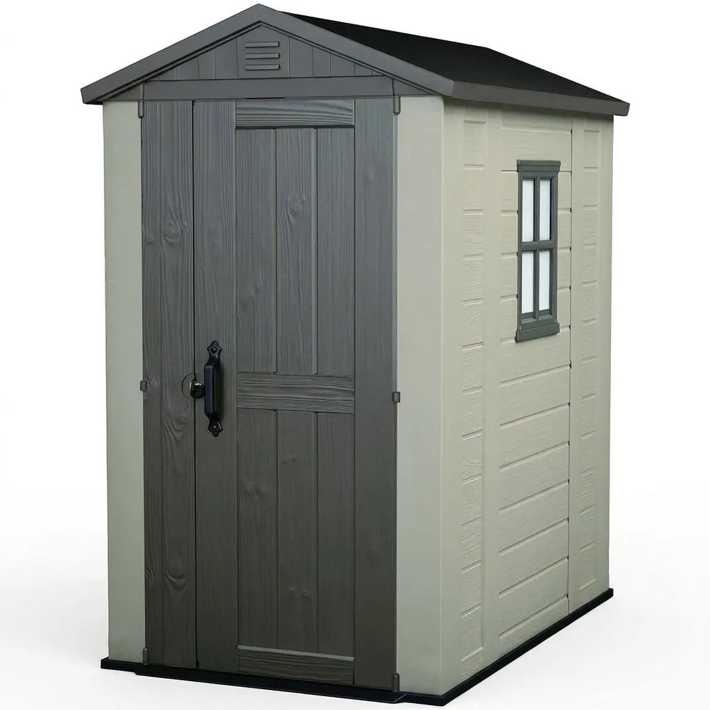 Factor Apex Plastic Garden Shed 1.2m x 1.8m Beige