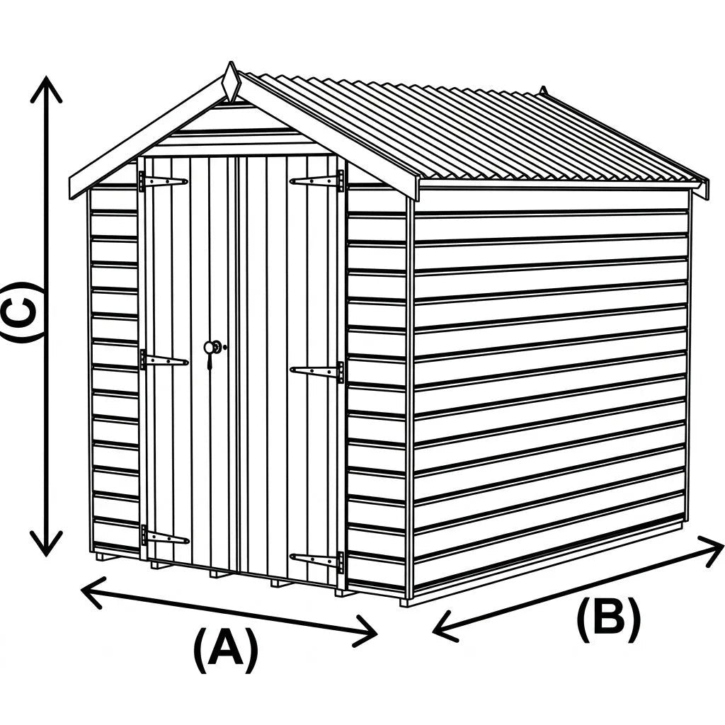 Manor Pent Plastic Garden Shed 1.8m x 1.2m Beige