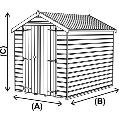 Manor Pent Plastic Garden Shed 1.8m x 1.2m Beige