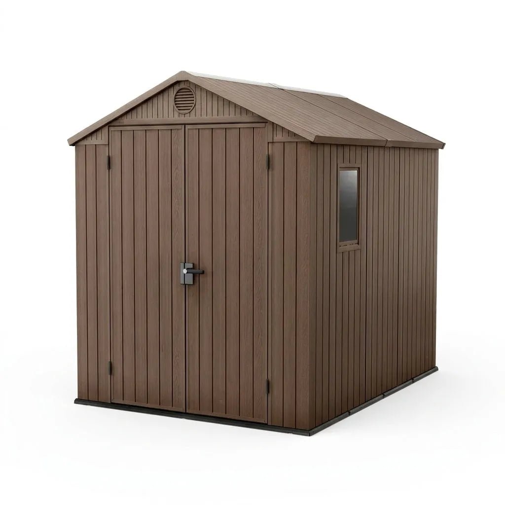 Keter Darwin Plastic Garden Shed 1.8m x 2.4m Brown