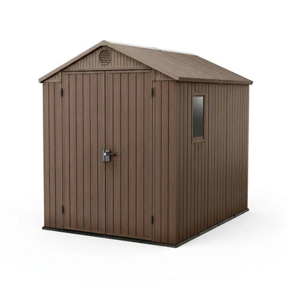 Keter Darwin Plastic Garden Shed 1.8m x 2.4m Brown