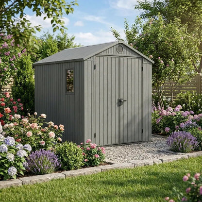 Keter Darwin Plastic Garden Shed 1.8m x 2.4m Green