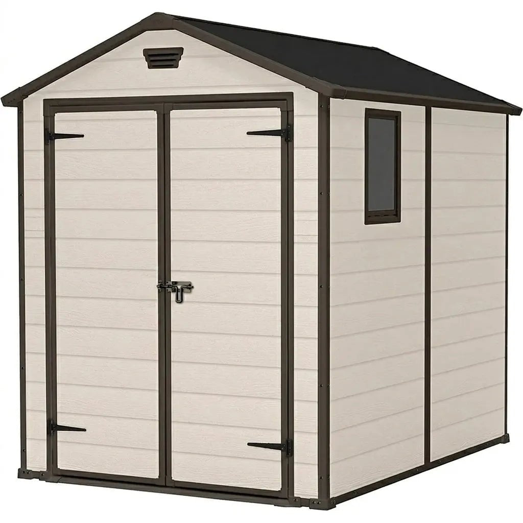 Keter Manor Plastic Garden Shed 1.8m x 2.4m Beige