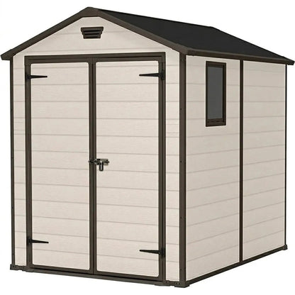 Keter Manor Plastic Garden Shed 1.8m x 2.4m Beige