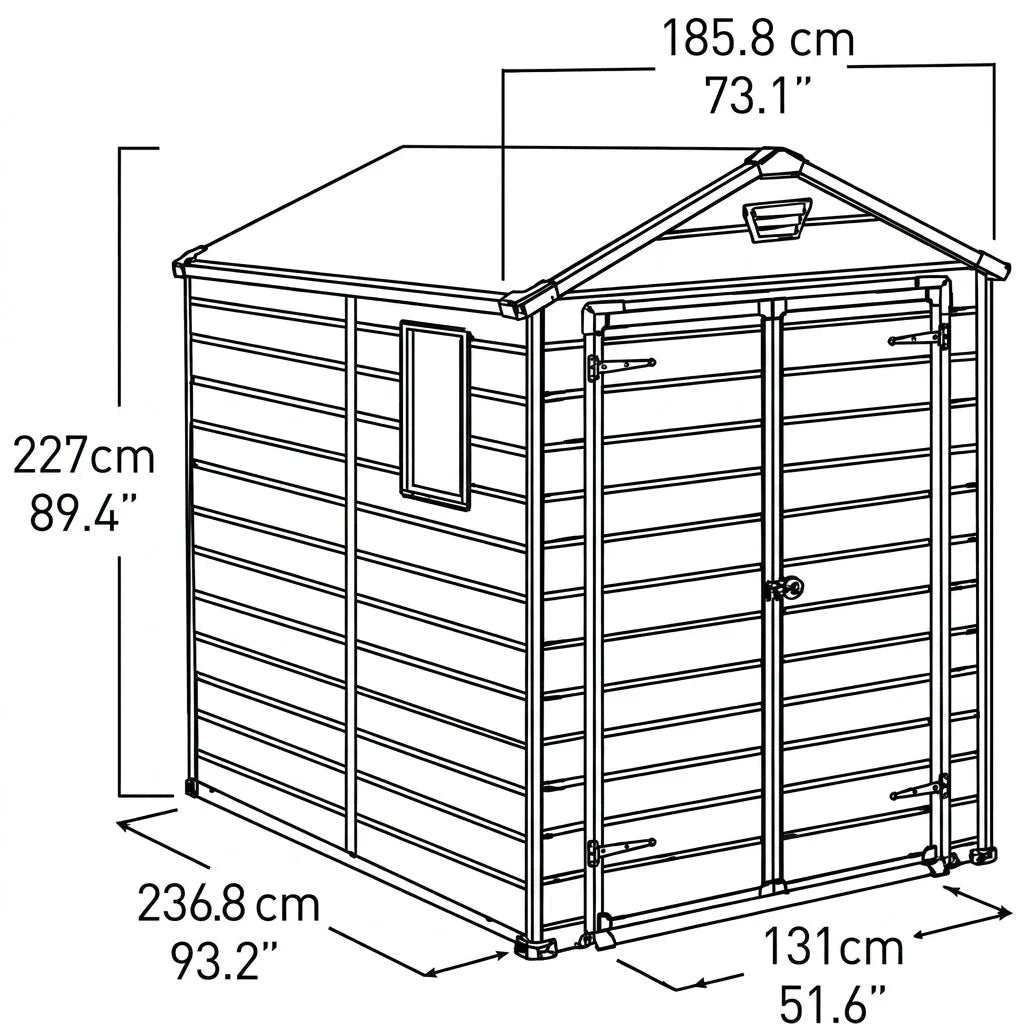 Keter Manor Plastic Garden Shed 1.8m x 2.4m Beige