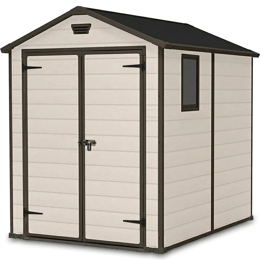 Keter Manor Plastic Garden Shed 1.8m x 2.4m Beige