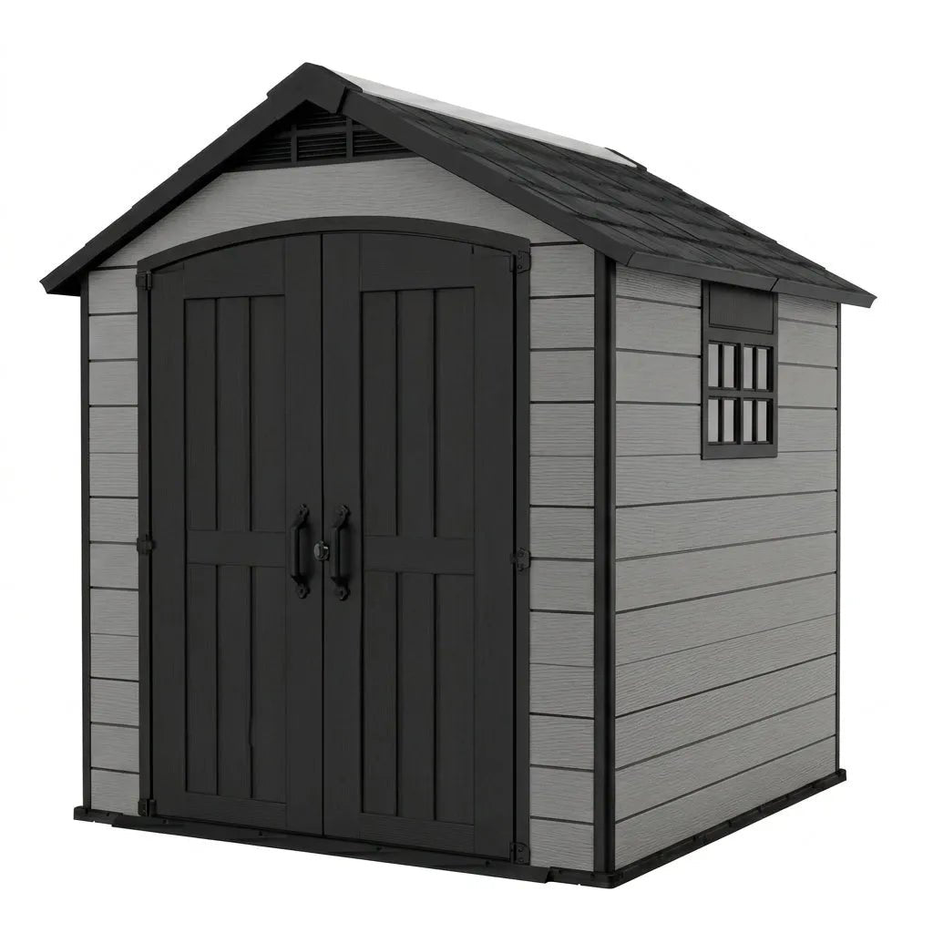 Premier Rectangular Plastic Garden Shed 2.3m x 3.4m Grey