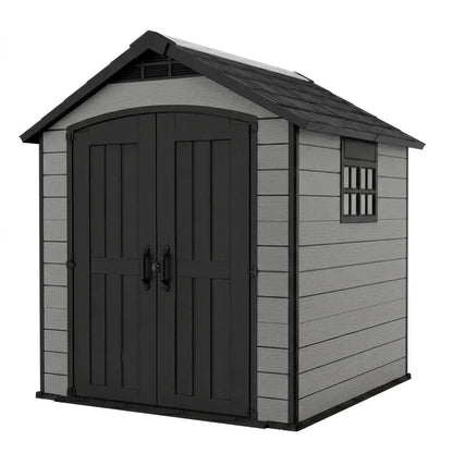 Premier Rectangular Plastic Garden Shed 2.3m x 3.4m Grey