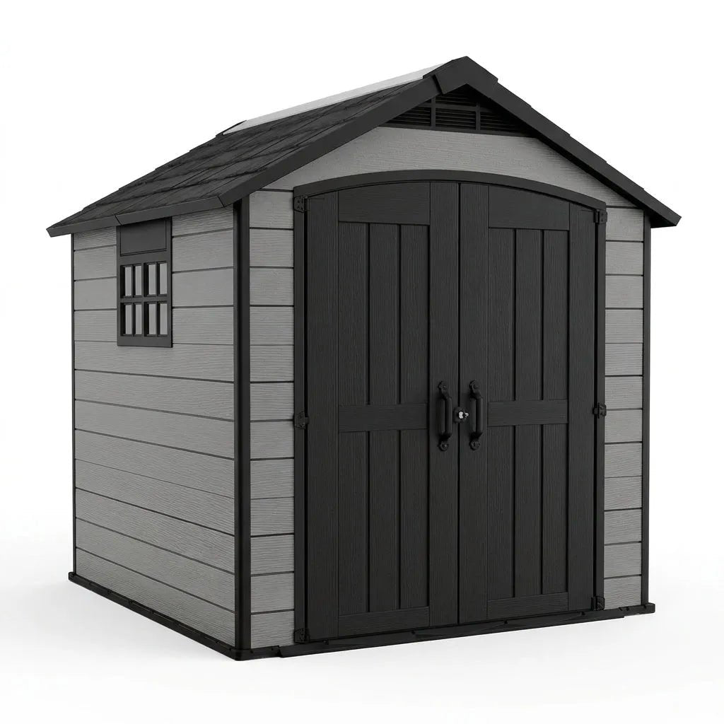 Premier Rectangular Plastic Garden Shed 2.3m x 3.4m Grey