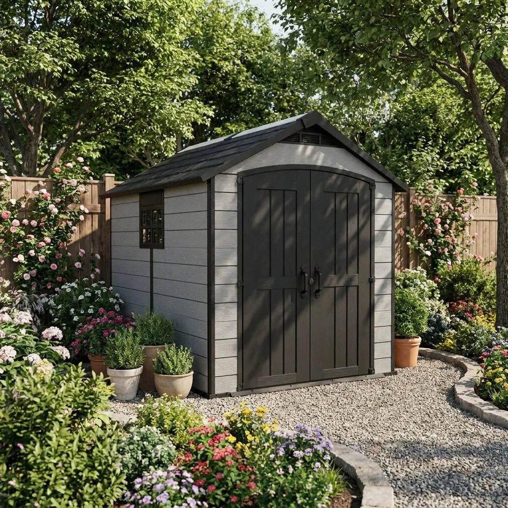 Keter Premier Plastic Garden Shed 2.3m x 2.7m Grey