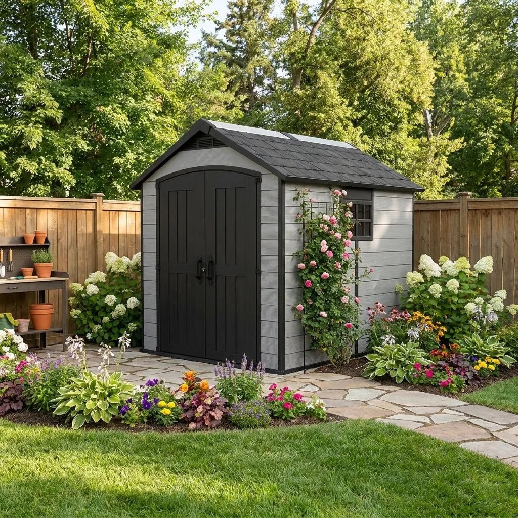 Keter Premier Plastic Garden Shed 2.3m x 2.7m Grey