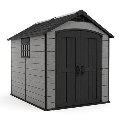 Keter Premier Plastic Garden Shed 2.3m x 2.7m Grey