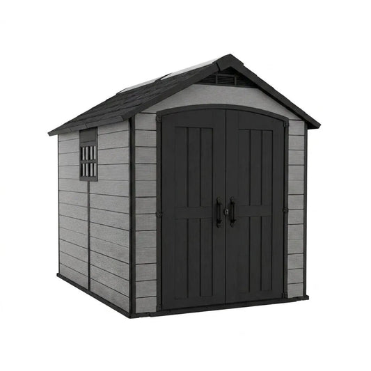 Keter Premier Plastic Garden Shed 2.3m x 2.7m Grey