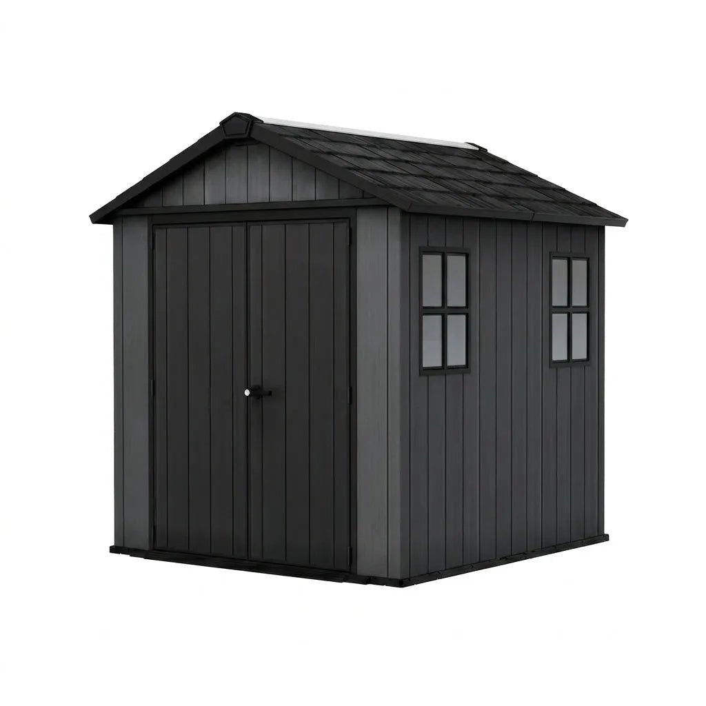 Newton Plus Side Entry Plastic Shed 2.1m x 2.3m Dark Grey
