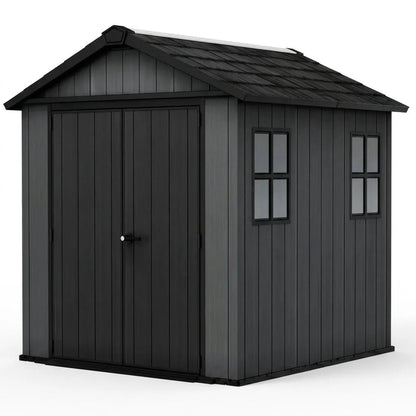 Keter Newton Plus Side Entry Plastic Shed 2.1m x 2.3m Dark Grey